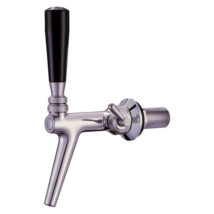 Zapfhahn, Kompensatorhahn, Bierzapfhahn, Schankhahn aus Chromnickelstahl mit Edelstahl Kompensator, Poliert, Gewindel&auml;nge: 80 mm