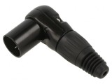 Mufă XLR Tată 5-Pin Unghi 90&deg; Neagră, CLIFF