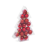 Set decorațiuni pom de Crăciun - 3 tipuri de roșu - 17 buc / set