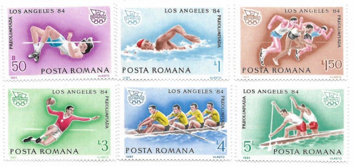 Romania (416) - J.O. de Vara, Los Angeles - Preolimpiada, 1984 - serie neobliterata