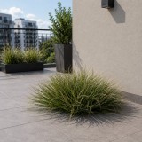 Planta artificiala tufa de iarba tip ceapa curbata, 38 cm, verde inchis