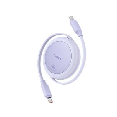 Cablu de Date Type-C la Type-C, 60W, 1m - Baseus Free2Pull Mini (P10364500511-01) - Nebula Purple foto