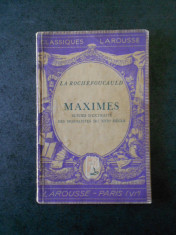 LA ROCHEFOUCAULD - MAXIMES (1937, limba franceza) foto