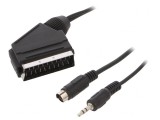 Cablu SCART 5m cu mufă DIN mini 4pin și Jack 3,5mm 3pin, Gembird