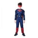 Cumpara ieftin Costum Superman cu Mușchi pentru Copii DEPOX&reg;, Salopetă, Pelerină și Mască, 5-7 Ani, 110-120 cm
