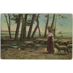 Pictura de Henri Lerolle - La pascut, vedere litho Stengel