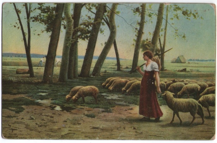 Pictura de Henri Lerolle - La pascut, vedere litho Stengel