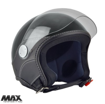 Casca open face pentru scuter - motocicleta (demi-jet) Max Helmets model DJ06 LS Vision (V2B) culoare: negru lucios (002) &amp;ndash; 100% MADE IN ITALY XL (61/ foto
