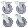 Roți pivotante cu gaură pentru șurub, 4 buc., 100 mm