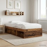 Cumpara ieftin Cadru de pat cu depozitare cu raft Lemn vechi 80 x 200 cm