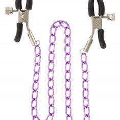 Cleme pentru sfârcuri lanț violet bdsm bondage bdsm