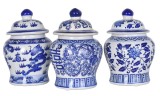 Set trei amfore chinezesti din ceramica pictata PIN010, Vaze