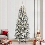 vidaXL BraddeCrăciunartificial cu 300 LED Alb 93 x 93 x 240 cm PVC 3396067