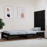VidaXL Tăblie de pat pentru perete, negru, 82,5x3x90 cm lemn masiv pin