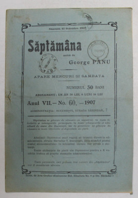 SAPTAMANA , REVISTA , APARE MIERCURI SI SAMBATA , ANUL VII , NO. 60 , 1907 foto