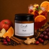 Punch lum&acirc;nare parfumată din ceară naturală de soia &icirc;n sticlă ambră