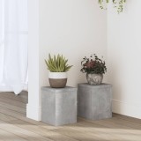 vidaXL Suport de plante, 2 buc., gri beton, 15x15x20 cm lemn prelucrat 852891