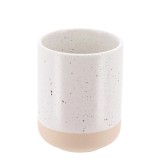 Suport Periuțe Ceramică Mat &ndash; Alb / Bej