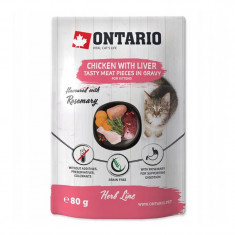 Ontario Herb pliculețe cu pui pentru puii de pisică 80 g