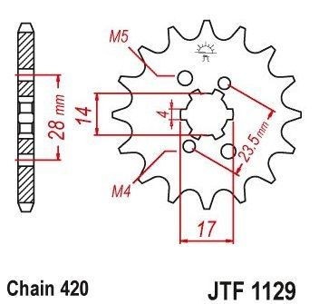 Pinion fata 13 dinti pas lant 420 &amp;ndash; Aprilia RS Replica - RX - SX (06-18) - Derbi GPR - Senda SM DRD - Senda R X-Race (05-14) 2T 50cc foto