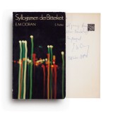 E. M. Cioran, Syllogismen der Bitterkeit - Silogismele amărăciunii, 1969, cu dedicație olografă