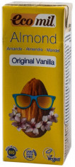 Bautura BIO de migdale cu vanilie indulcita cu sirop de agave, original, 200 ml, cu pai Ecomil foto