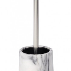Perie pentru toaleta cu suport, Wenko, Onyx, 10 x 41 cm, marmura/metal