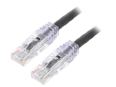 Patch cord TX6 PLUS U/UTP 6 LSZH Negru 3m foto