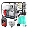 Set Motopompa apa 6.5CP, 3 toli, 1000 l/min, H-28m, furtun ref. 20m, furtun abs. 8m, Micul Fermier si Ulei Motor 4Timpi Briggs - Stratton