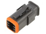 Conector cablu-cablu AT 6 pini negru IP67