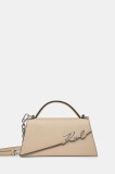 Karl Lagerfeld poseta de piele K/SIGNATURE culoarea bej, A1W30458