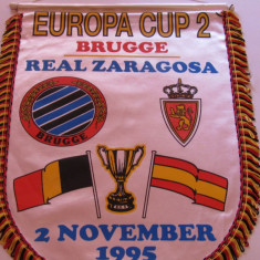 Fanion fotbal Club Brugge - Real Zaragoza FC, Europa Cup,1995