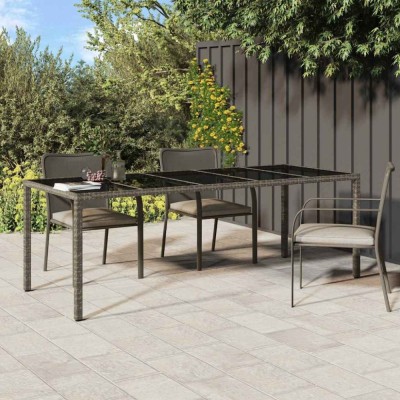 vidaXL Masă de grădină pentru dining Gri 250 x 100 x 75 cm Rattan poli 362555 foto