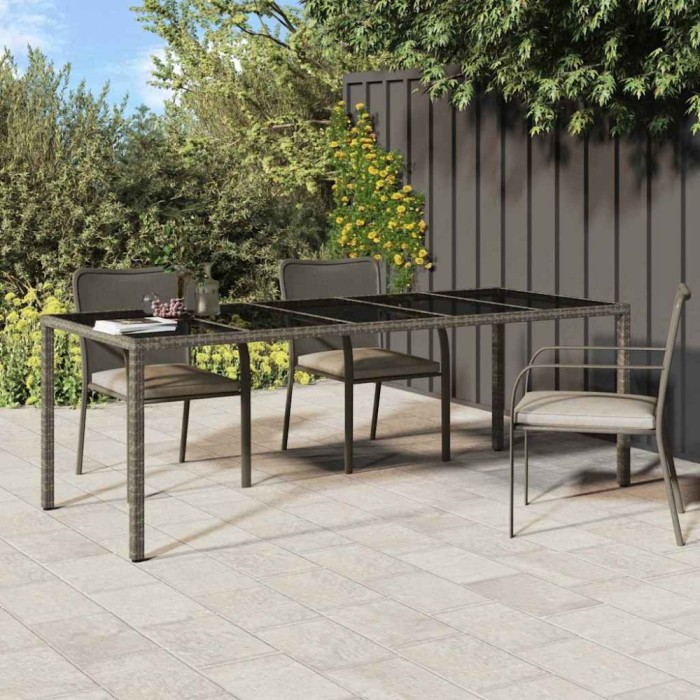 vidaXL Masă de grădină pentru dining Gri 250 x 100 x 75 cm Rattan poli 362555
