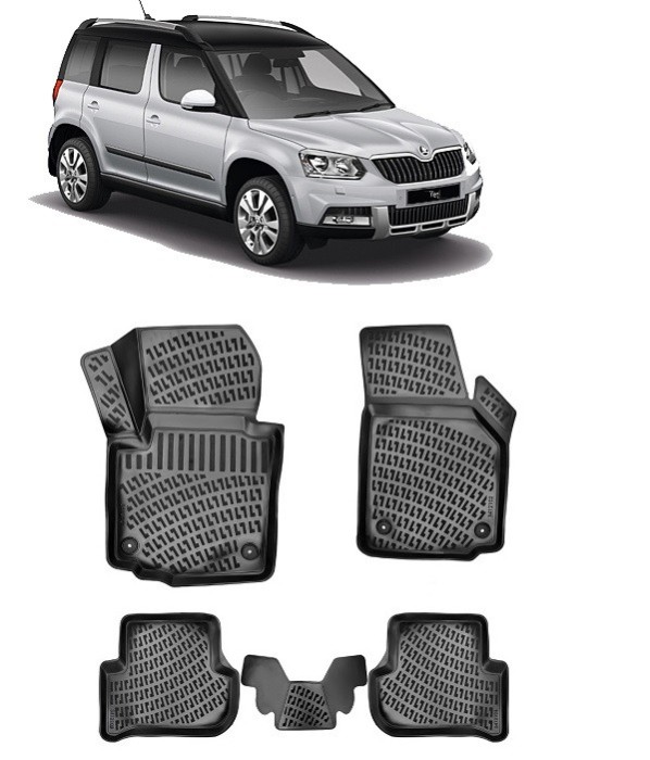 Set Covorase Auto Cauciuc Umbrella Pentru Skoda Yeti 2009-2017