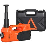 HOMCOM Cric hidraulic electric 5T, 12V, 143-450 mm, lumină LED, pompă de umflare, priză brichetă, 34,3x25,5x17,3cm, portocaliu | Aosom Romania