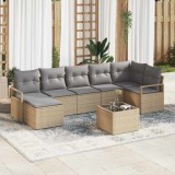 VidaXL Set de canapele pentru grădină 8 pcs Bej Rattan poli