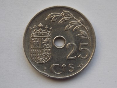 25 CENTIMOS 1937 SPANIA foto