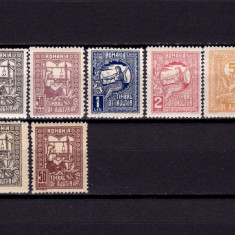 RO 1918 "Timbru de ajutor ",serie + var. hartie/culoare ,urme MLH+MNH