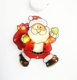 Decoratiune cu LED-uri Mos Craciun N\C, PVC, multicolor, baterii, 20 x 17 x 2.7 cm