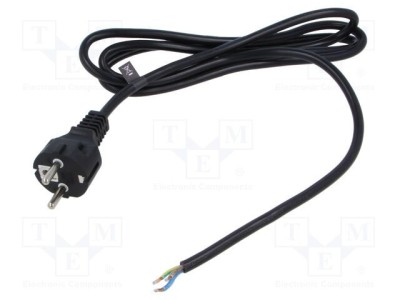 Cablu 3x1,5mm2 CEE 7/7 unghi, 3m, PVC - POS foto