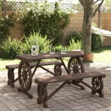 Gossi set mobilier de gradina, 3 piese, lemn masiv de brad