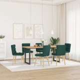vidaXL Scaune de bucătărie, 6 buc., verde &icirc;nchis, material textil