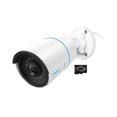 Pachet camera de supraveghere cu Card MicroSD 64 GB, Reolink RLC 510A, rezolutie de 5MP foto