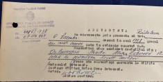 1965 adeverinta RPR schimbare domiciliu BOTOSANI / Militie / Comandament Militar