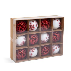 Set de ornamente de Craciun Family - globuri - 6 cm - 12 buc/set foto