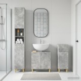 Cumpara ieftin Set de cabinet pentru baie cu 3 piese ARNHEM Gri Beton