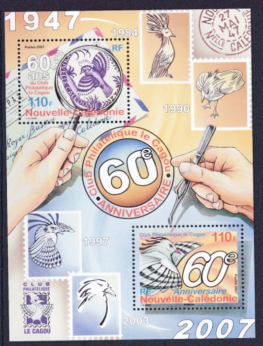 DB1 Noua Caledonie Pasari 2007 Clubul Filtelic SS MNH