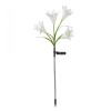 Lumina solara led tip crin cu 4 flori, inaltime 80 cm, pentru gradina, flippy