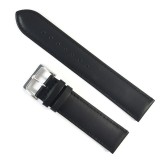 Cumpara ieftin Curea Ceas Fleurus France &ndash; Piele Naturală Neagră, Textură Fină (8mm - 24mm)